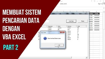MEMBUAT SISTEM | PENCARIAN DATA EXCEL | DENGAN VBA EXCEL| ERWIN SUHARIYANTO | PART 2