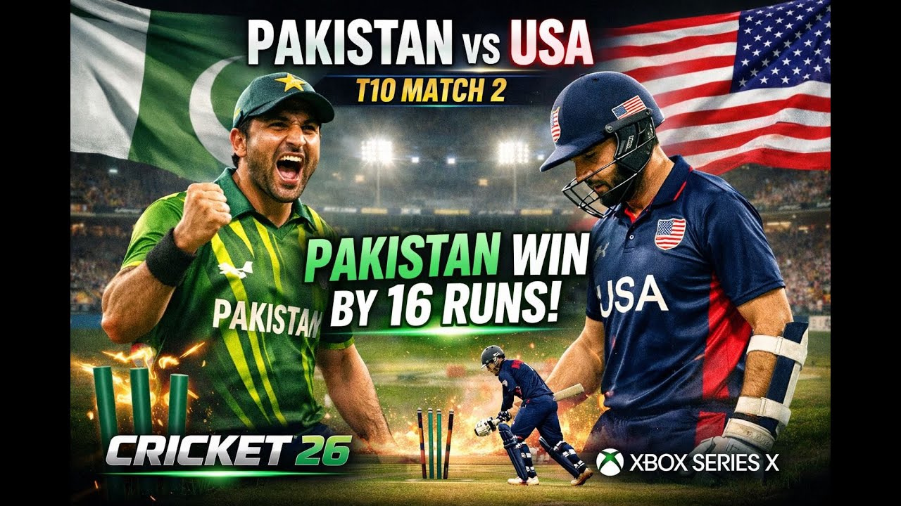 Матч Пакистан против США, T10, 2 | Захватывающий матч с низким результатом | Пакистан выиграл с р...