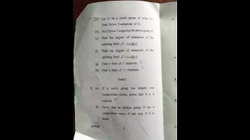 abstract algebra ques paper msc 1st sem