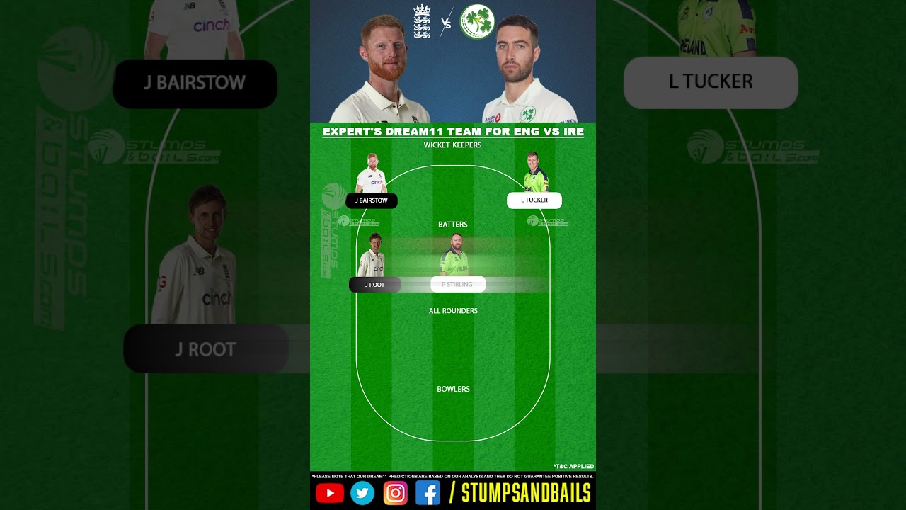 ENG vs IRE Dream11 Prediction: Ireland Tour Of England Only Test | Ireland vs England Prediction