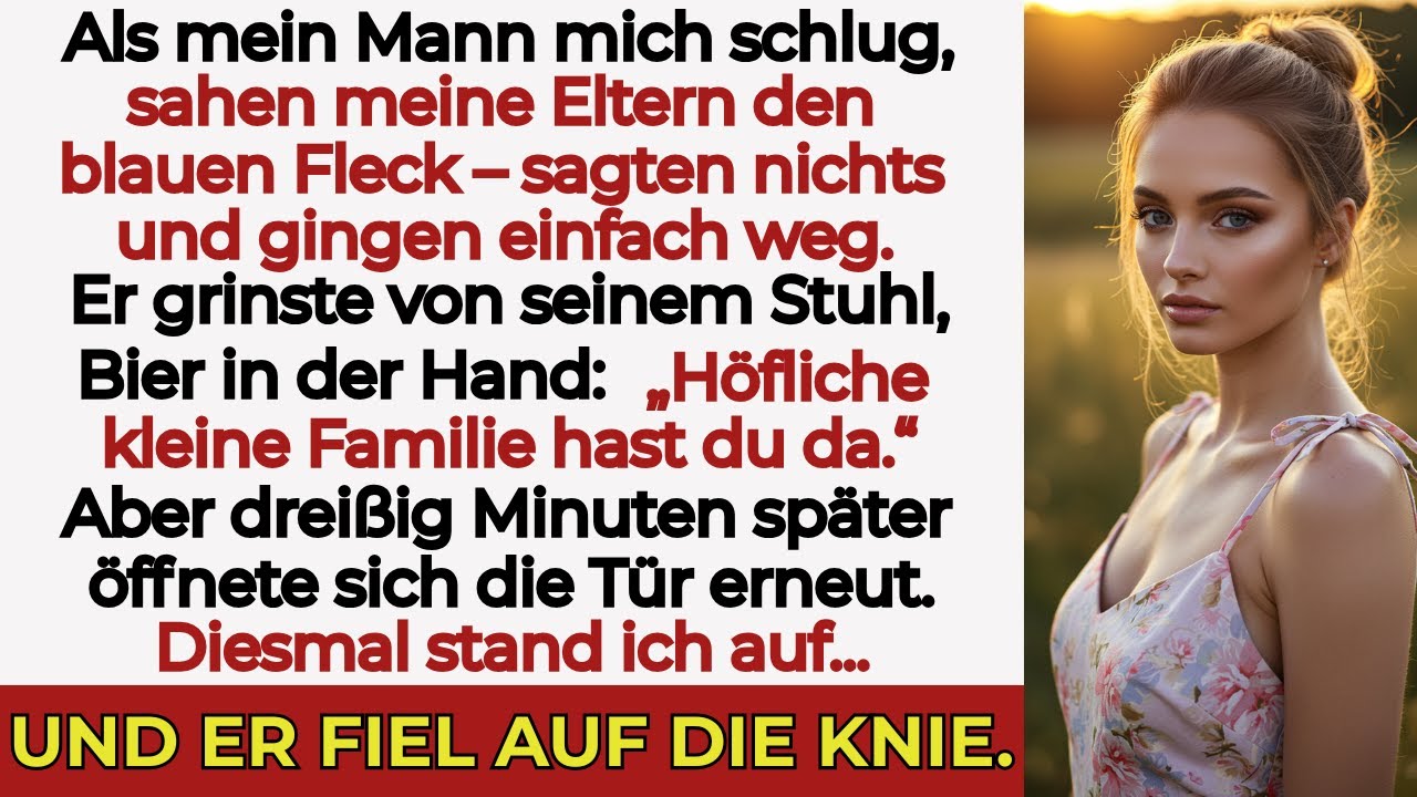 Mein Mann schlug mich. Familie sah den blauen Fleck – und schwieg. 30 Min. später kniete er.