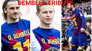 FC Barcelona players paid tribute and showing support to Ousmane Dembele injury by wearing his shirt