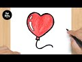 #624 How to Draw a Balloon Heart - Easy Drawing Tutorial