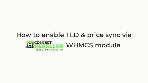 TLD and Price sync via WHMCS Module