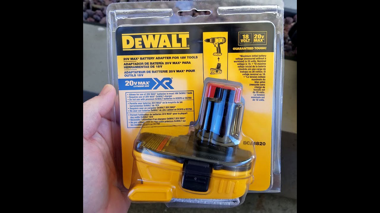 DEWALT DCA1820 Dewalt Battery Adapter for 18V Tools, 20V 