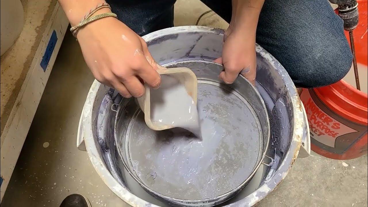 Pottery 101 Dried Glaze on the side of the bucket falls in and causes