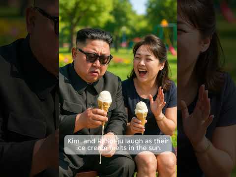 Kim Jong Un & Ri Sol-ju’s Funny Ice Cream Moment in the Sun! 🍦😂☀️ #Shorts