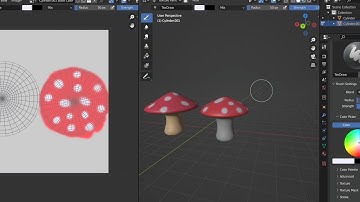 How i make low poly Mushroom in Blender3D + Texture paint?
