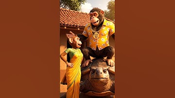 Monkey Gave His Wife A Beautiful Turtle 🐢 #ai #shorts #monkeyvlog #funny #monkey