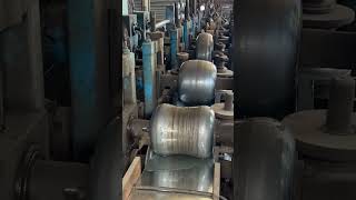 Massive steel pipe: how flat plate is rolled into a round tube