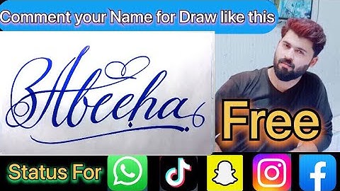Abeeha Name Signature Calligraphy Status | How to Cursive write with cut Marker #abeeha @Abeeha