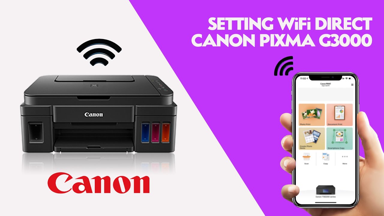 Tutorial WiFi Direct Canon PIXMA G3000 | Cara Setup Wifi Canon PIXMA G3000  - YouTube