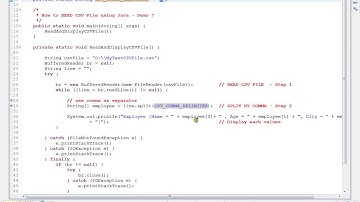 HOW TO  READ CSV FILE USING JAVA DEMO