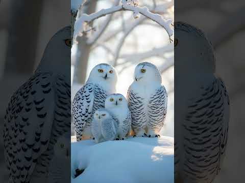Snowy Owl And Her Babies Cute Animals Birds