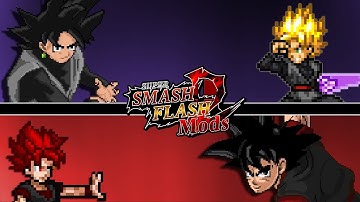 SSF2 Mods: Black goku VS Evil goku (Showcasing)