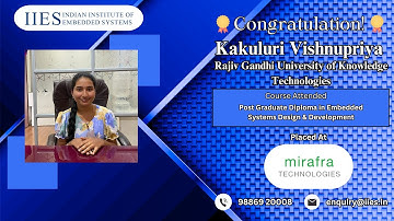 IIES Review - Kakuluri Vishnupriya placed at Mirafra Technology | Best institute for embedded system