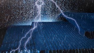 Ease into Sleep with Heavy Rain on Tin Roof & Powerful Thunder Sounds | White Noise