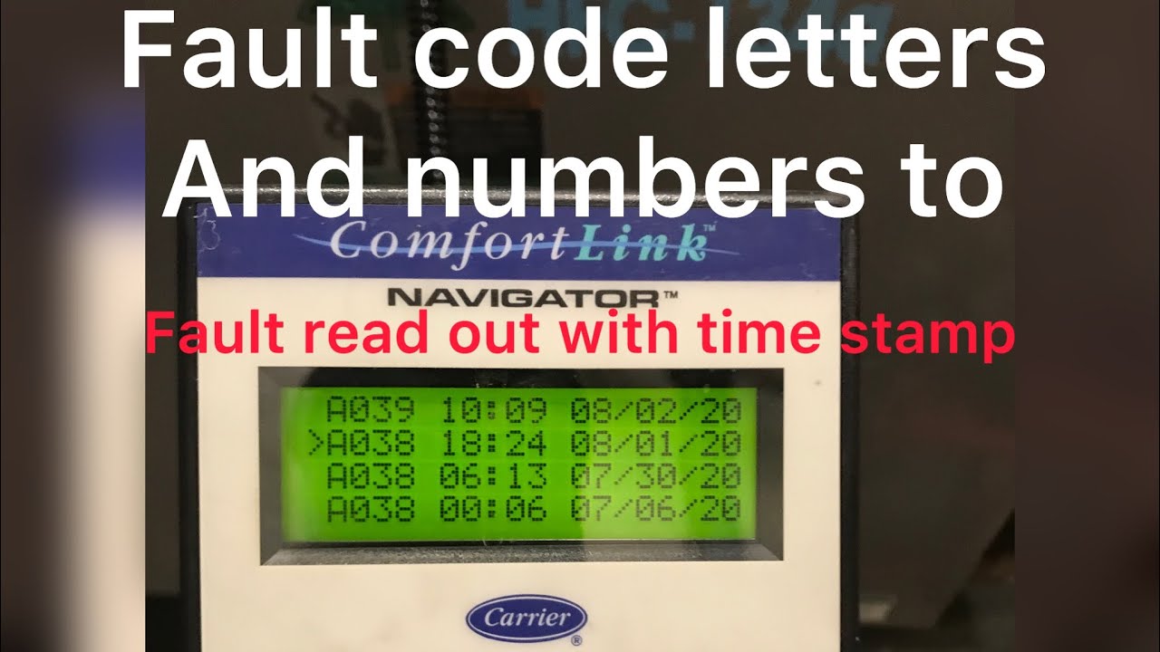 Carrier chiller in Alarm, how to convert numbers to full read out on