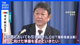 自民・茂木幹事長、LGBT法案について「提出に向けた準備進めていきたい」｜TBS NEWS DIG