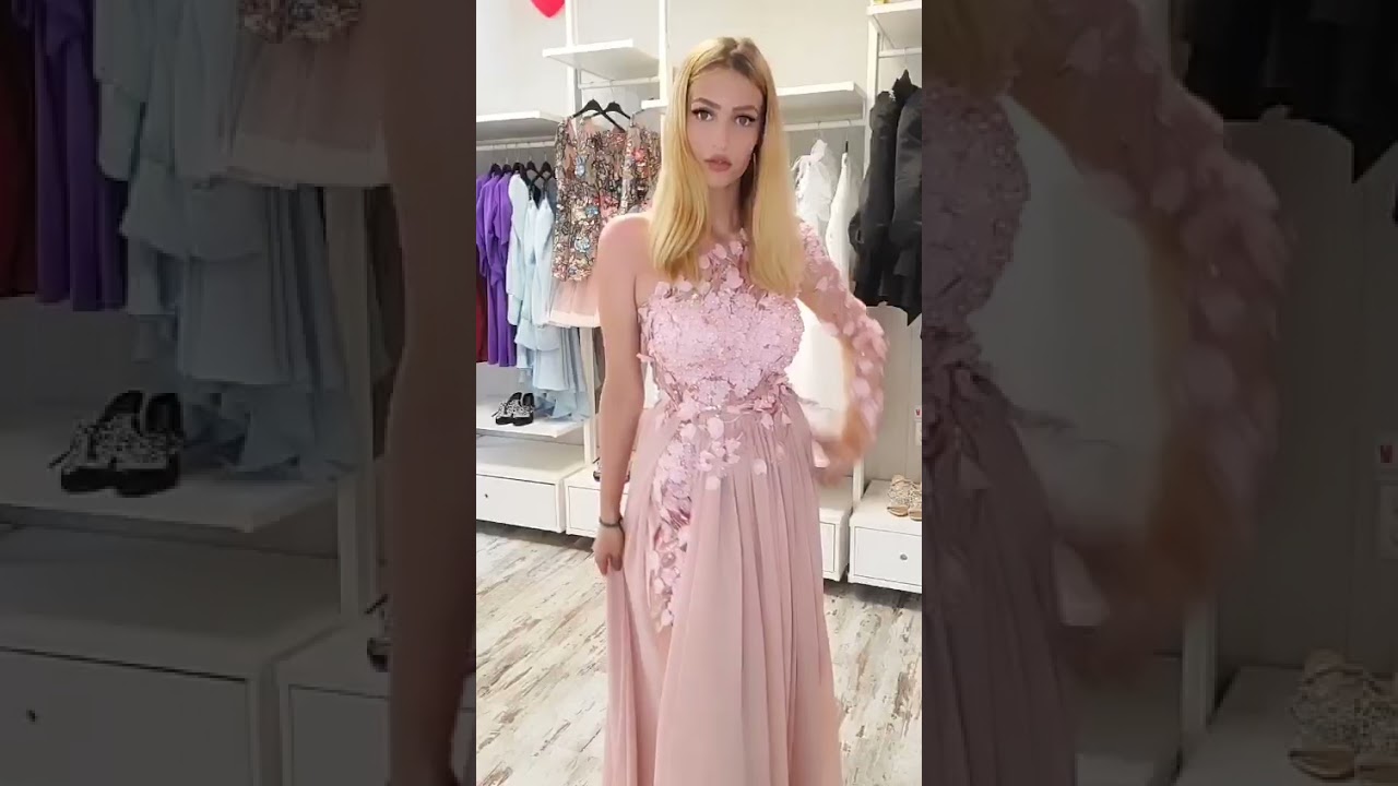 Elegante abito da cerimonia modello mono manica