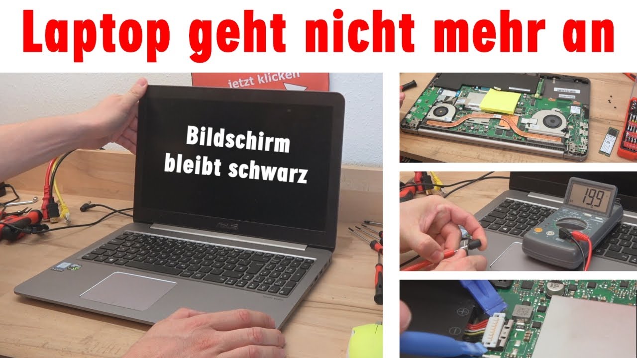 Laptop geht nicht mehr an 💻 Bildschirm bleibt schwarz 👉 öffnen und prüfen  - YouTube