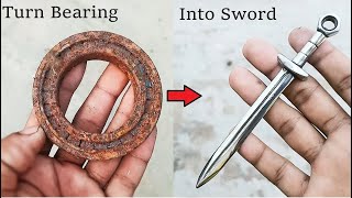 Old Rusty Bearing FORGED into Mini Sword  - Forging Sword