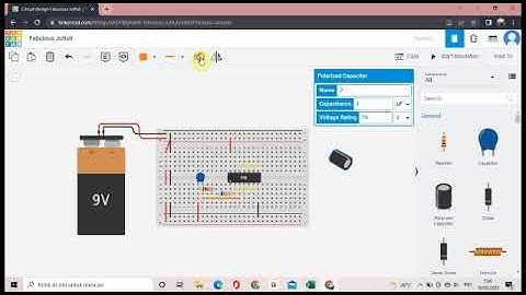 simulation police siren with a 556 timer- tinkercad