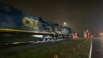 Reroute! CSX 576 CW44AH W/ Nice K5H leads X947-19 south By Pembroke,NC 1/22/23