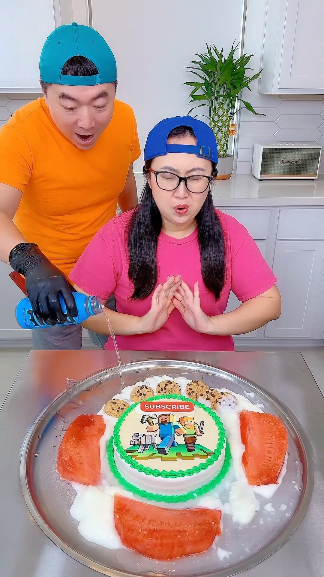 Minecraft cake vs yogurt ice cream challenge!? #minecraft #funny by Ethan Funny Family