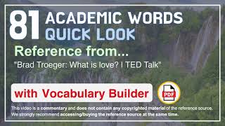81 Academic Words Quick Look Ref from "Brad Troeger: What is love? | TED Talk"