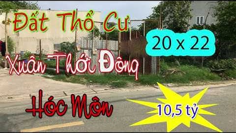 Bán Lô Đất Thổ Cư 2 Mặt Tiền Xuân Thới Đông Hóc Môn 10,5 Tỷ
