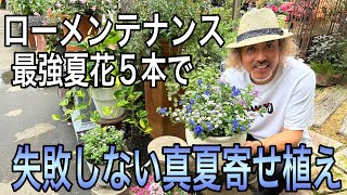 【寄せ植え】最強夏花本で作る、ローメンテナンスな涼しげ☆ブルー寄せ植え☆