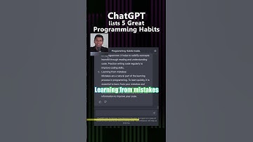ChatGPT lists 5 Great Programming Habits