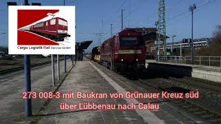 CLR 273 008 mit Baukran in Lübbenau/ Spreewald