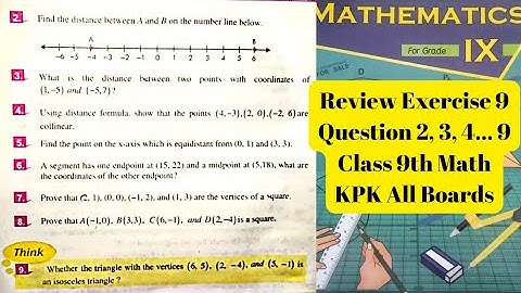 9th Class Math | Review Exercise 9 | Uses of Distance Formula and Mid Point Formula  | QAS Edu