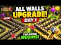 “Can I Max All Walls? Day 1” #gameplay#coc#clashofclans#viral#video#wall#upgrade😊