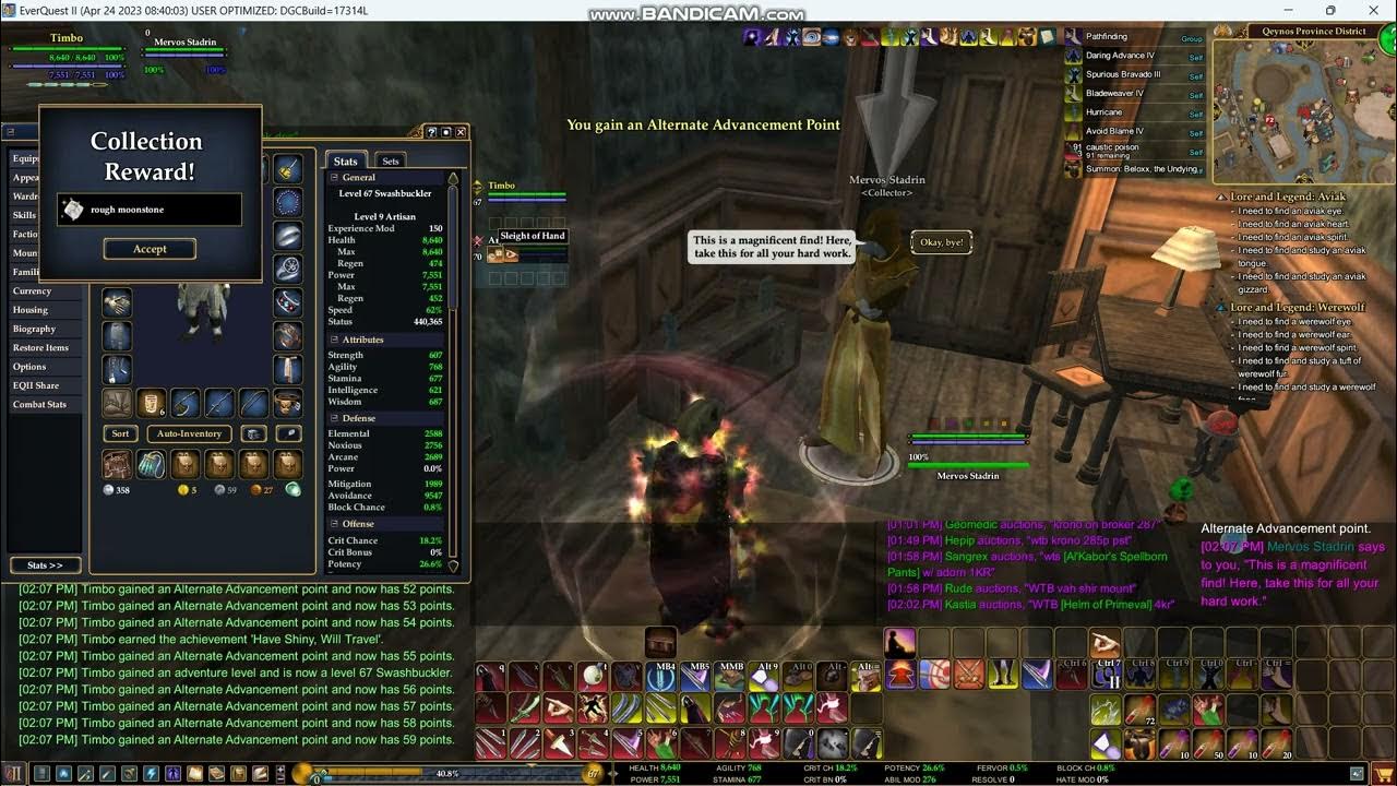 EQ2 Varsoon 107 Collections turn in with 150 XP mod WOW!!! YouTube