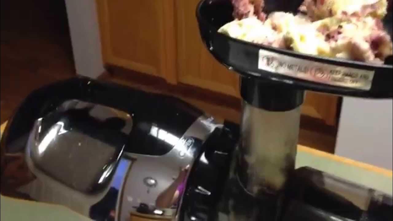 Making Banana Blueberry Ice Cream With An Omega Masticating Juicer