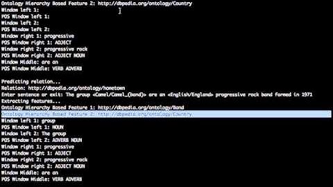 Distant Supervision for Relation Extraction using Ontology Hierarchy Based Features Demo
