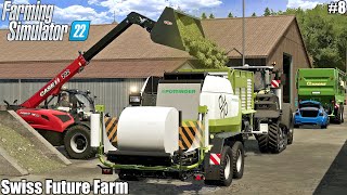 Baling SILAGE on the FARM and Feeding animals│SWISS FUTURE FARM│FS 22│8