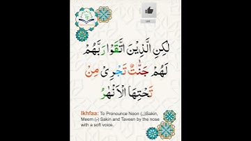 Learn Tajweed of Surah Al-Imran 198 (آيات الحفظ) سورة العمران - تعلم التجويد - Rules + Practice