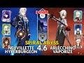 New 4.6 Spiral Abyss│Neuvillette Burgeon & Arlecchino Vaporize | Floor 12 - 9 Stars | Genshin Impact