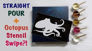 AMAZING Realistic Octopus Swipe With A Stencil! 🐙 Deep Sea Fluid Painting