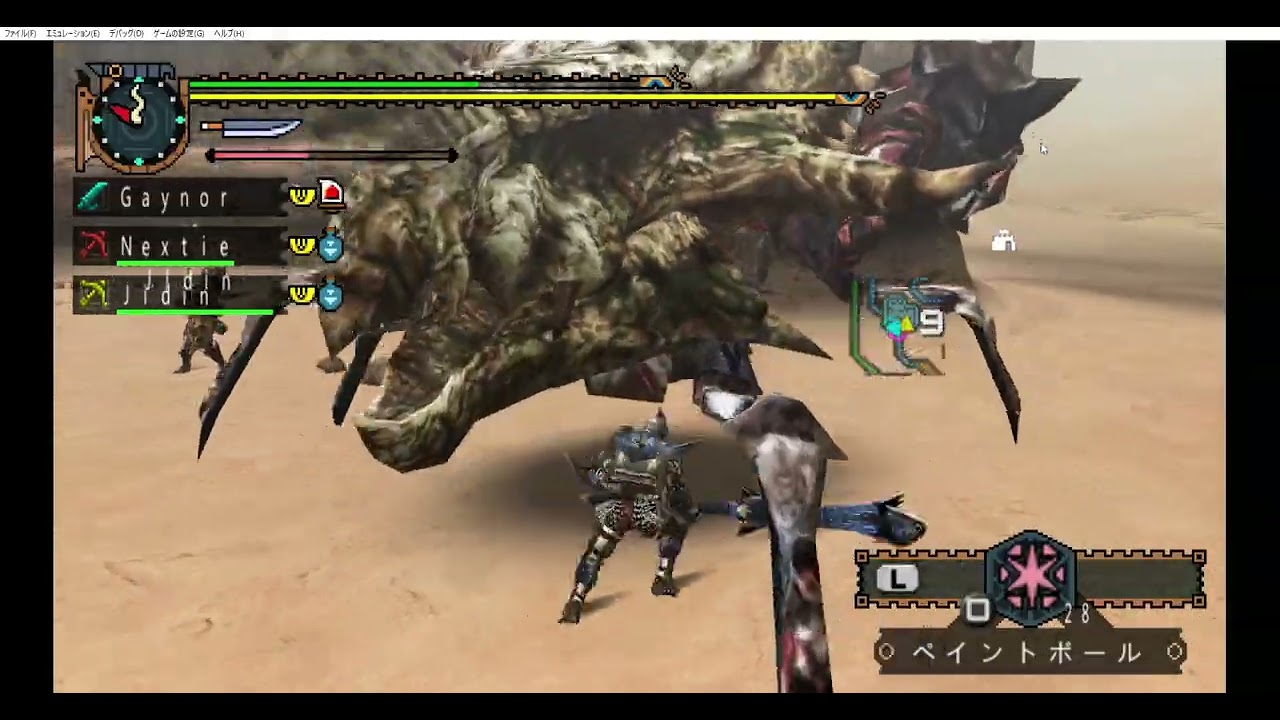 モンスターハンターポータブル２G　みんなでやると楽しいモンハンP２G　下位のクエストいろいろ　2名　PPSSPP v1 10 3   oc