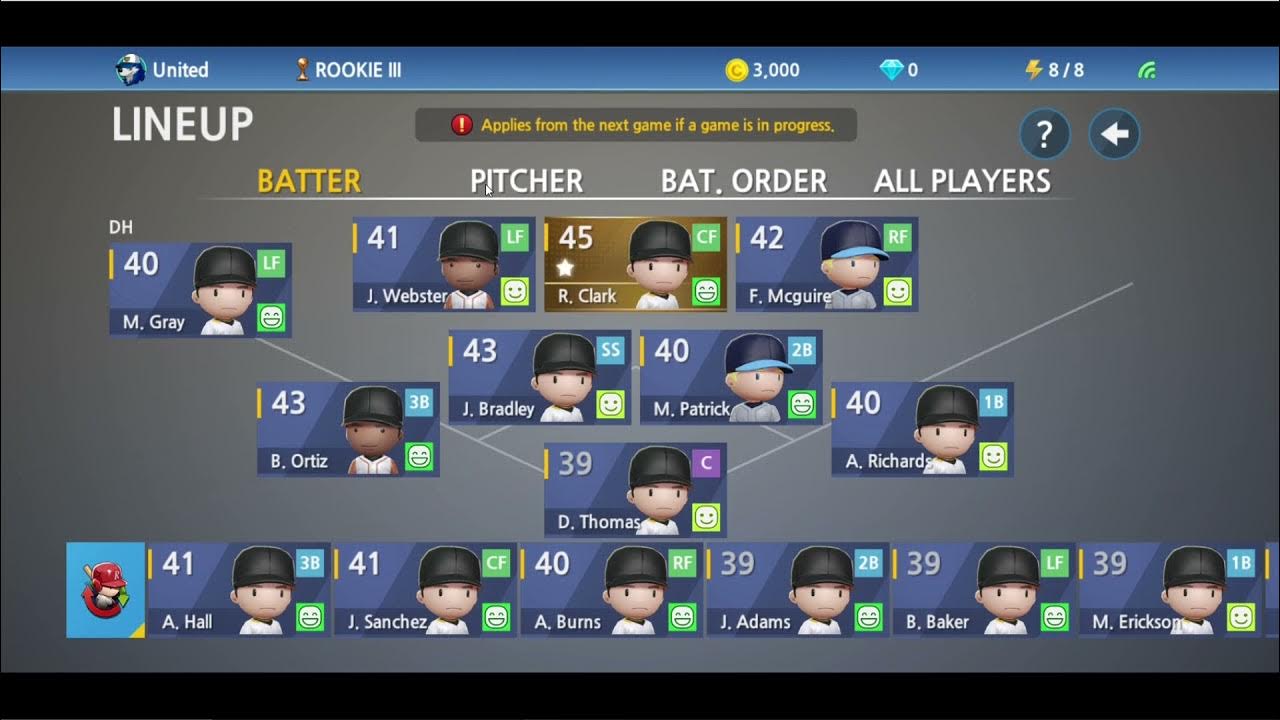 How to Change your lineup in Baseball 9 Change Batting Order in