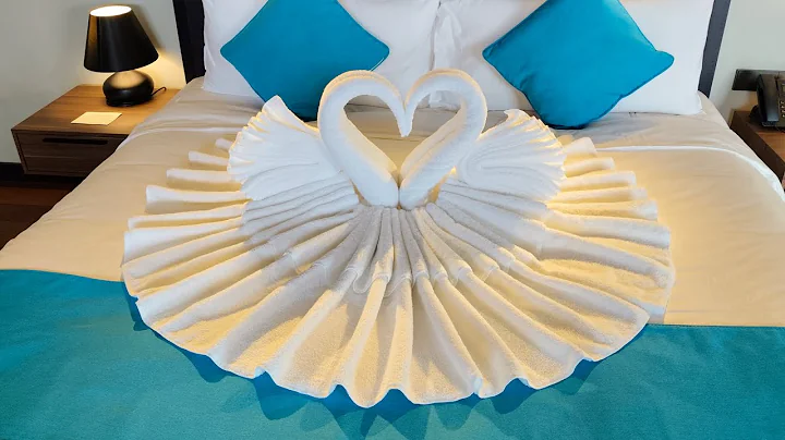 how to make towel folding swan||simple towel design||bed decoration||origami||RB LOVE||towel art