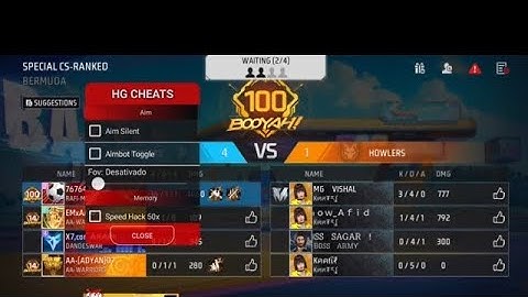 HGCHEAT+P2077KNG CS MOST WANTED HACK FREE FIRE MOD MENU | GRINGO XP 😜 | NEW UPDATE CS WORKING HACK