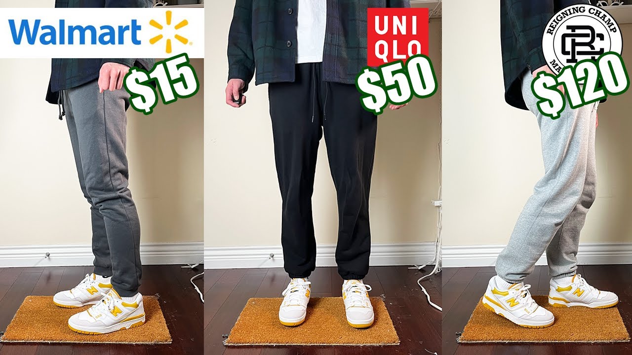 WALMART vs UNIQLO vs REIGNING CHAMP Sweatpants (Fit, Quality