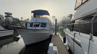 Boating 101 first Solo boat docking!!!! 37’ Single screw Trawler Boat docking with bow thruster