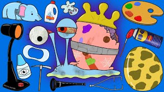 스폰지밥 핑핑이 인형 변신시키기 스톱모션 Spongebob Gary the Snail Doll Transformation(Operation) Stop Motion